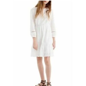 Jcrew white eyelet dress with sleeves